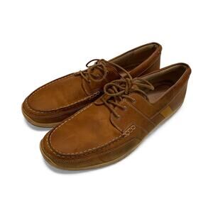 Timberland Classic 3 Eye Lug Leather Boat Shoes Loafers brown Men Sz 14